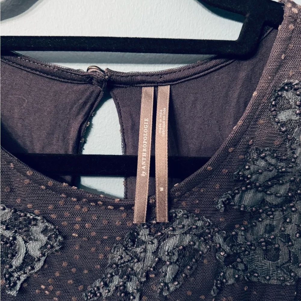 Anthropologie Applique Lace Tunic Blouse - Picture 4 of 5